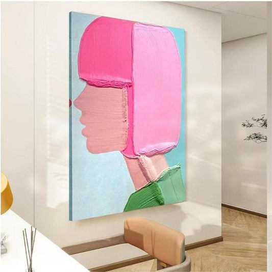 Vibrant pink girl Young Artist Artists' Works Free shipping