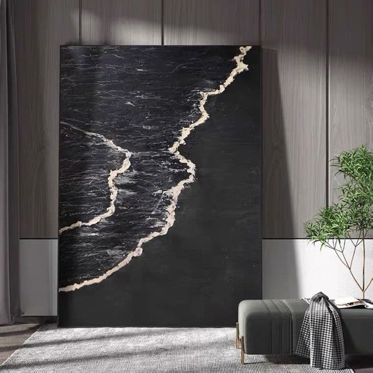 Black abstract beach art sold online