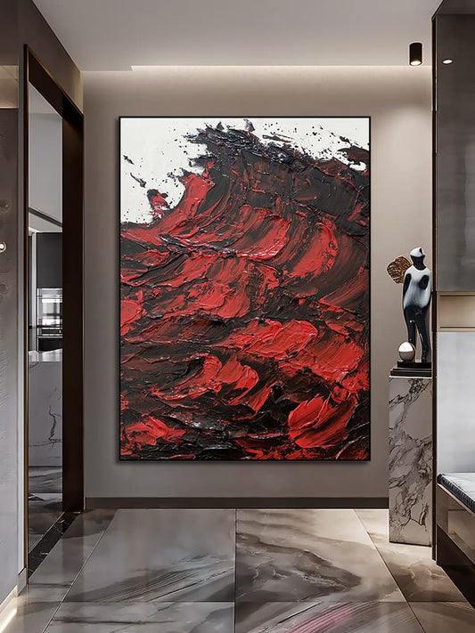 Lava Abstract Canvas Art – Hand-Painted Wall Decor