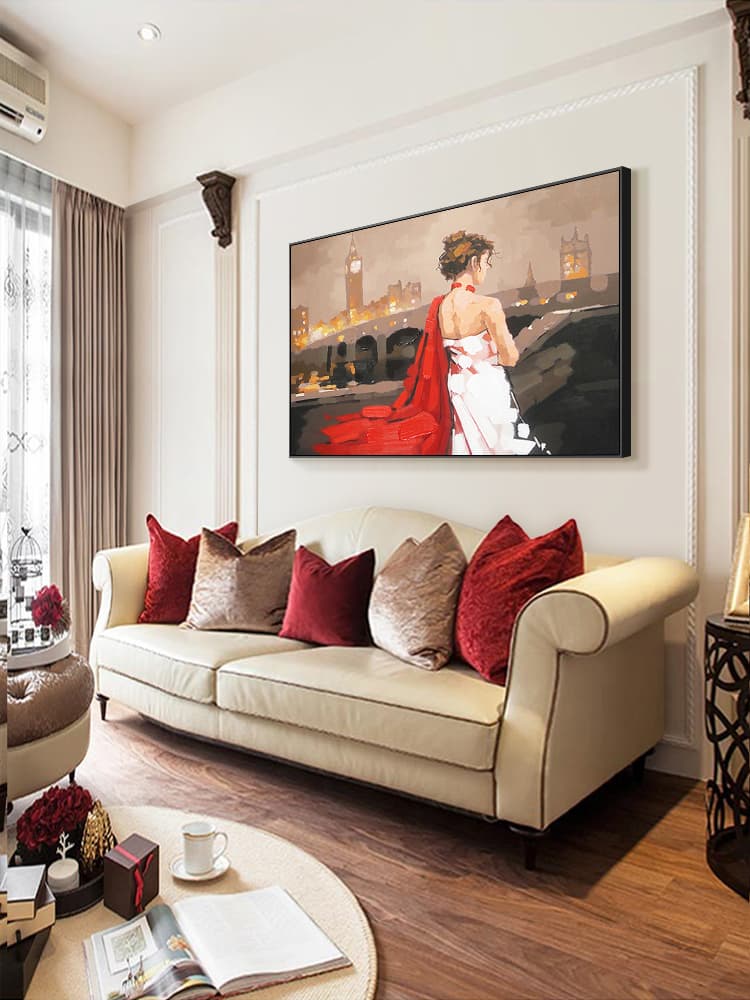 Beautiful Girl Oil Painting on Canvas – Hand-Painted Wall Art