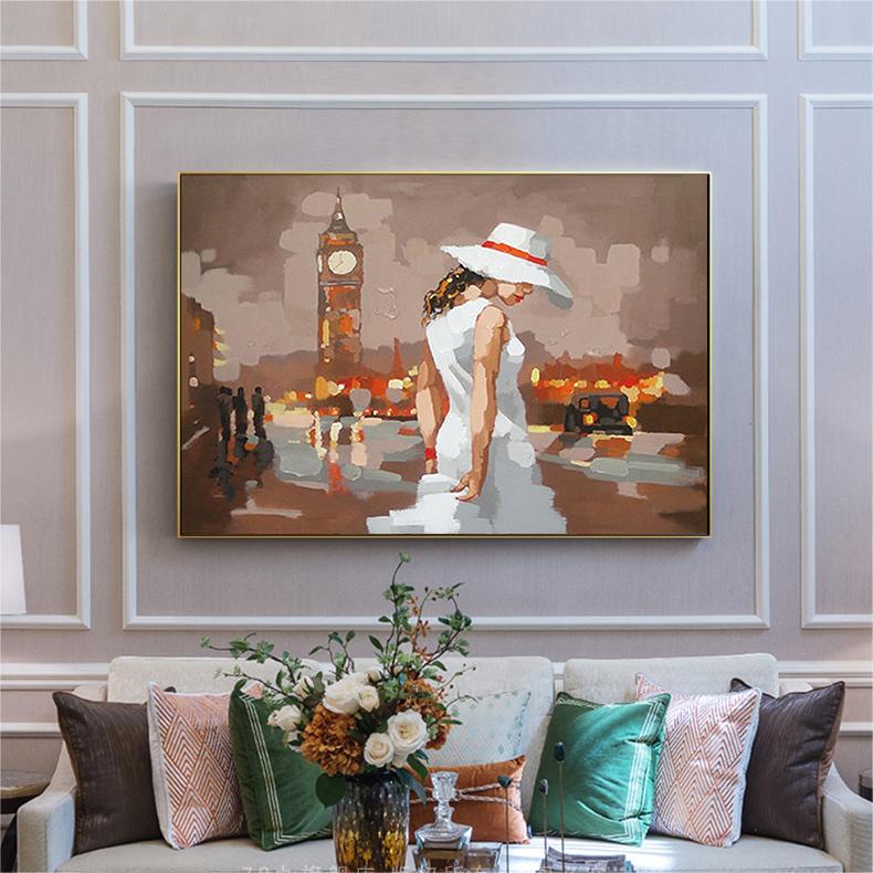 Beautiful Girl Oil Painting on Canvas – Hand-Painted Wall Art