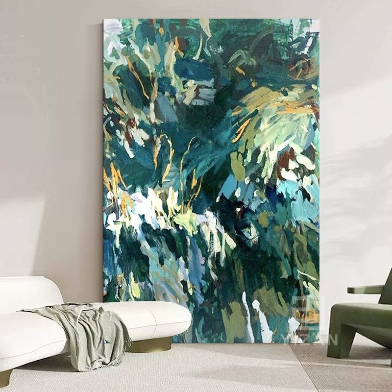 Green Handmade Oil Painting