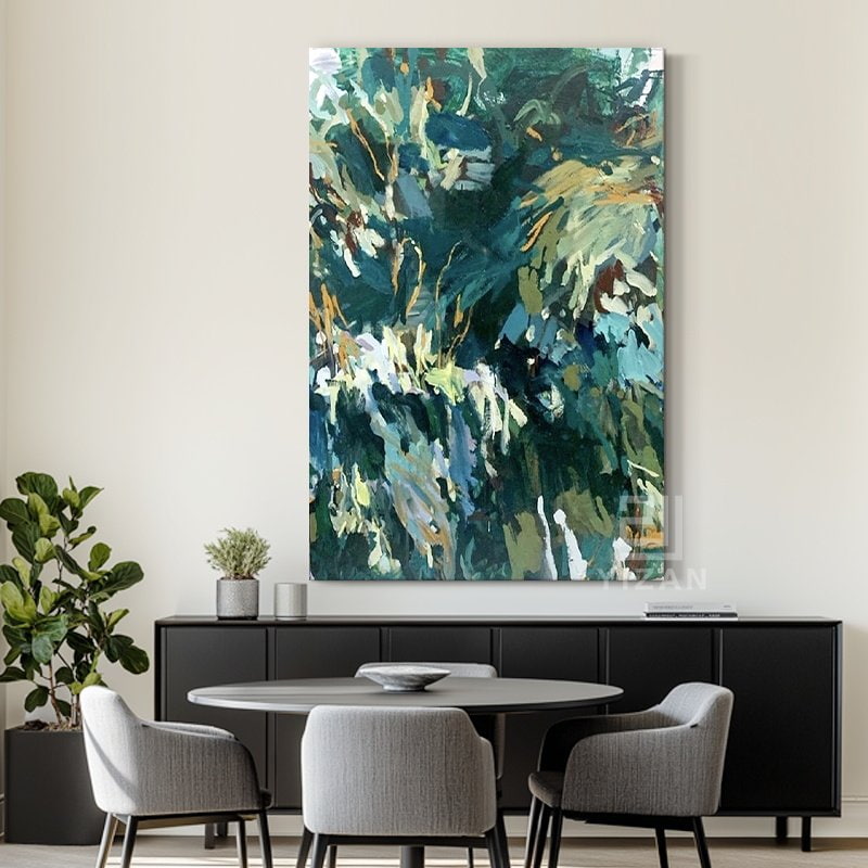 Green Handmade Oil Painting