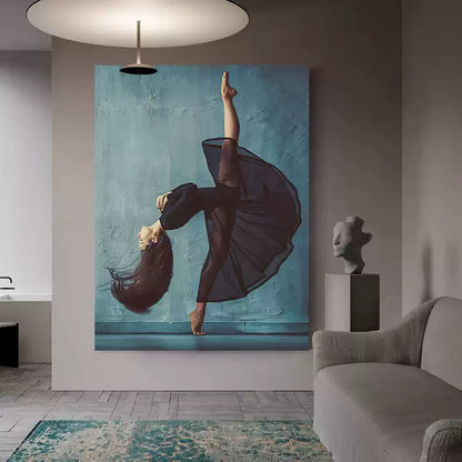 Hand-Painted Dancer Abstract Canvas Art – Free Shipping