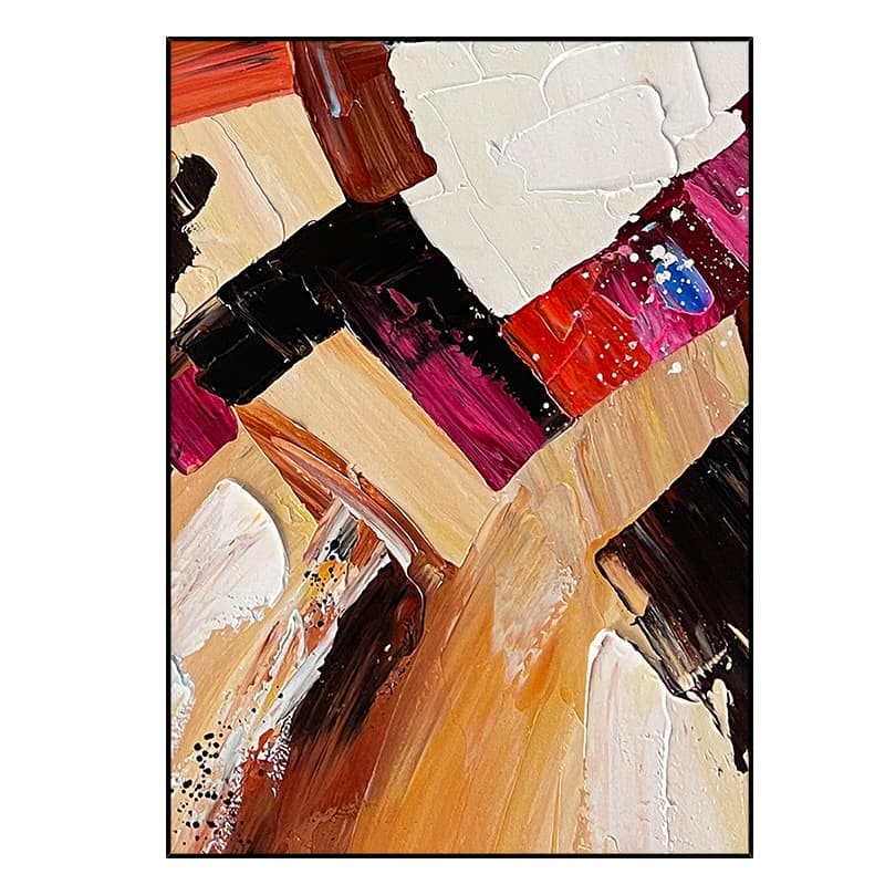 Colorful Squares Abstract Canvas Art – Hand-Painted Wall Decor