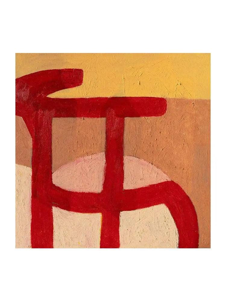Red Graffiti Lines Abstract Art Canvas - Hand-Painted Wall DecorR