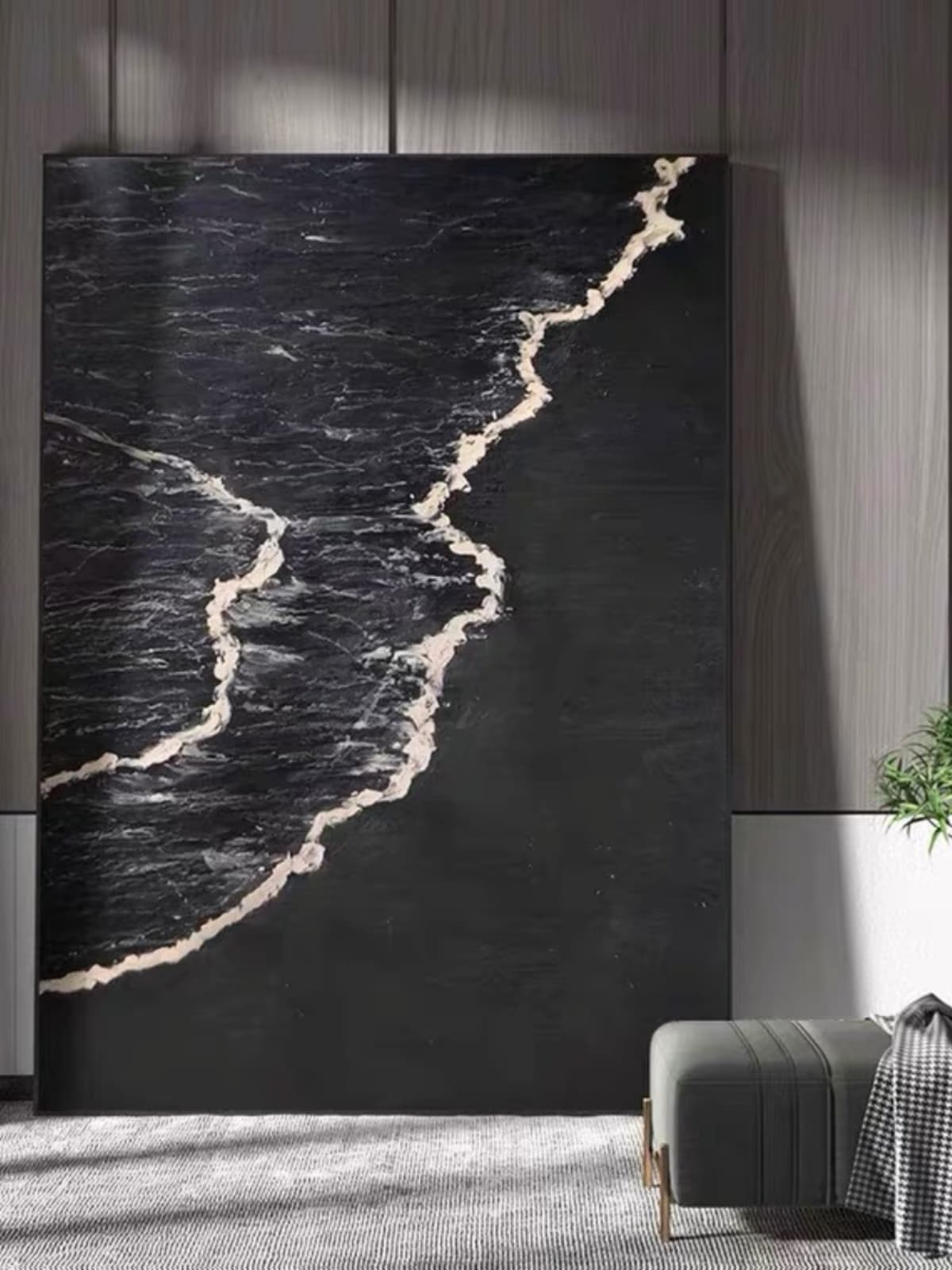 Black abstract beach art sold online