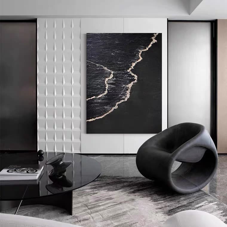 Black abstract beach art sold online
