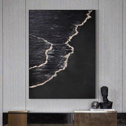 Black abstract beach art sold online