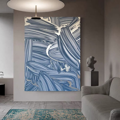 blue abstract painting sell art online