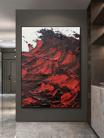 Lava Abstract Canvas Art – Hand-Painted Wall Decor