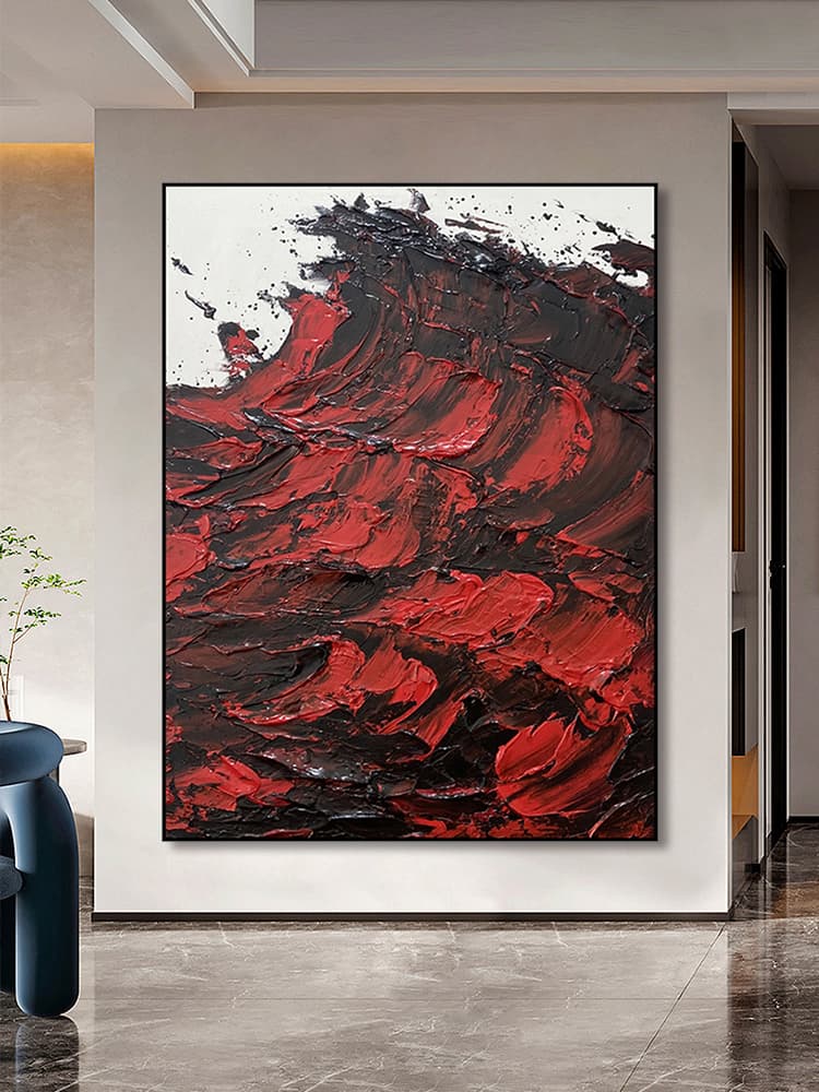 Lava Abstract Canvas Art – Hand-Painted Wall Decor