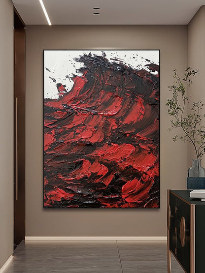 Lava Abstract Canvas Art – Hand-Painted Wall Decor